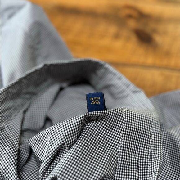 NWT Mens Ralph Lauren Black White Checkered‎ Long Sleeve Button Down Size 2XLT - Picture 9 of 11